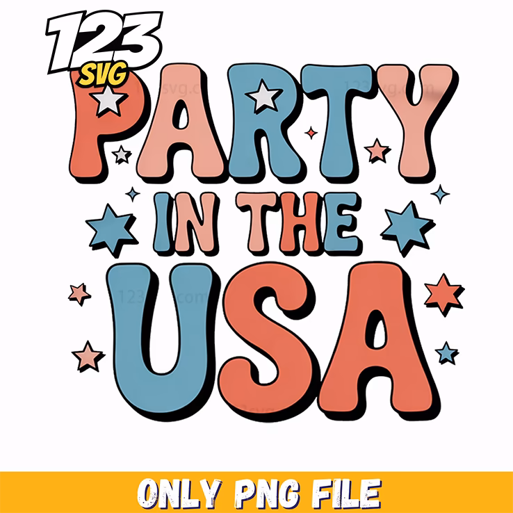 party in the usa groovy wavy font png, party in the usa design png, groovy wavy font party in the usa