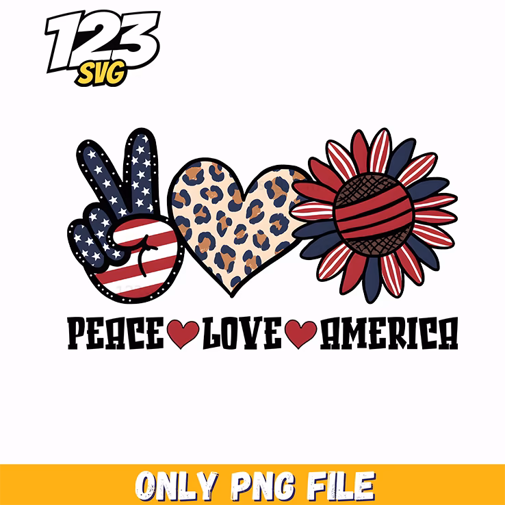 peace love america patriotic cowprint png, peace love and light, love bites lips design