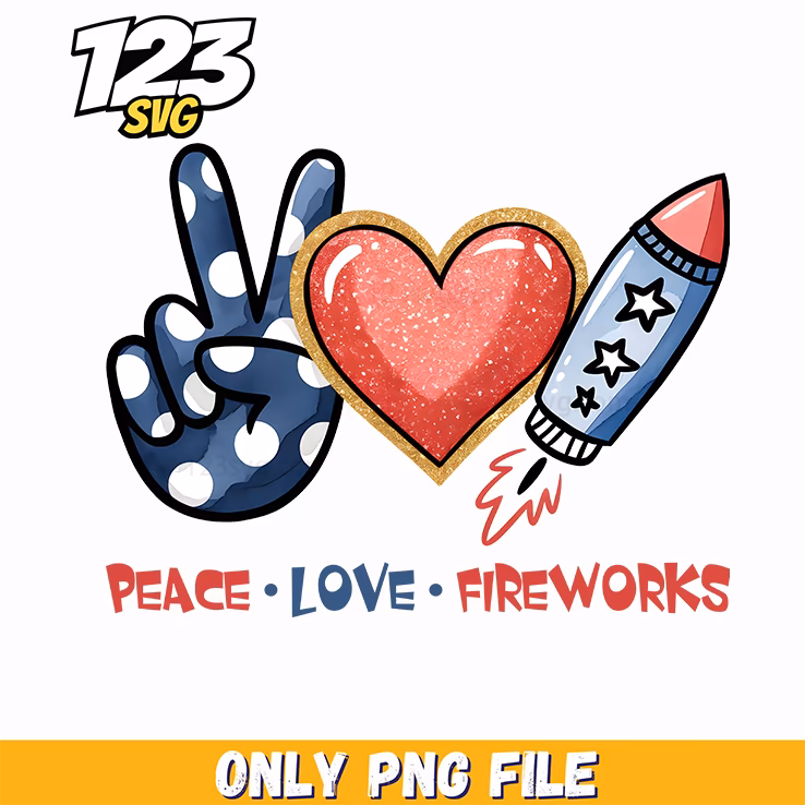 peace love fireworks patriotic elements png, fireworks patriotic elements background, patriotic fireworks decorations