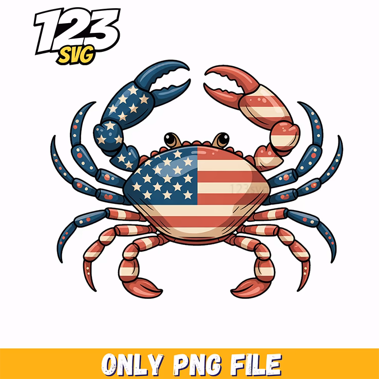 preppy patriotic crab american flag texture png, american flag png, charlie kirk book png