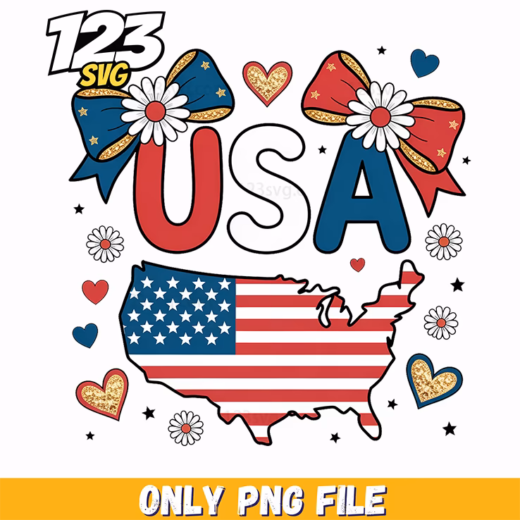 usa map silhouette coquette floral bows png, usa map coquette floral bows png, usa map floral bows png
