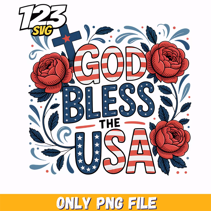 god bless the usa stars png, american flag digital download, 4th july png