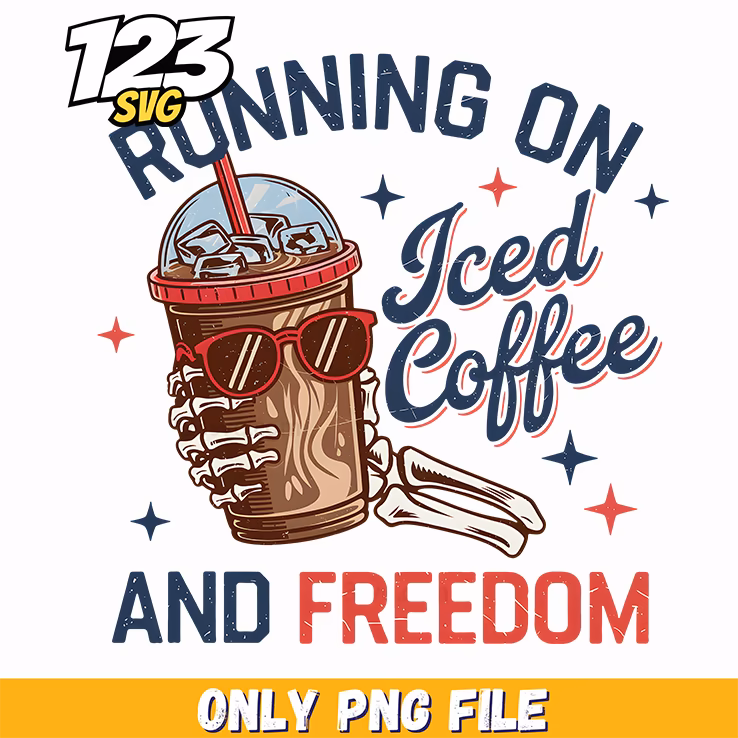 iced coffee and freedom usa png, iced coffee cheetah leopard png, coffee latte png
