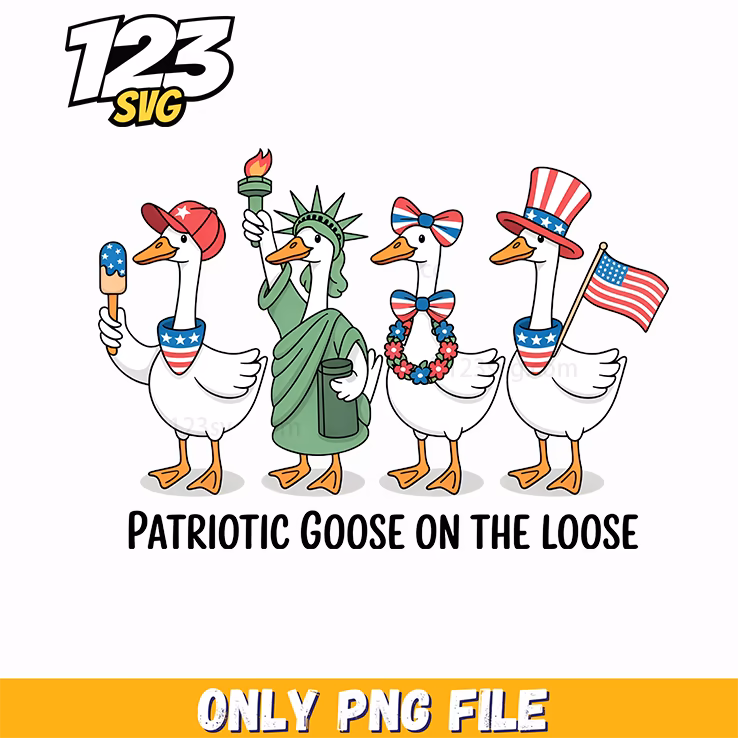 patriotic goose clipart style png, patriotic clipart, goose clipart png