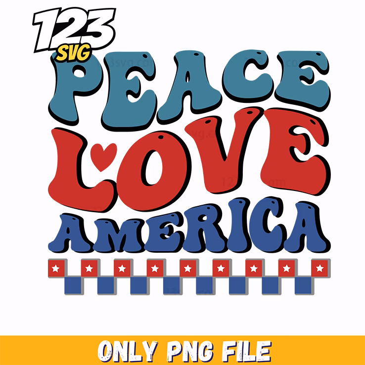 peace love america png, usa pride png, patriotic slogan png