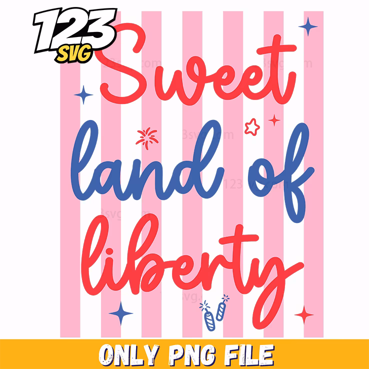 sweet land of liberty png, usa pride png, red white and blue png