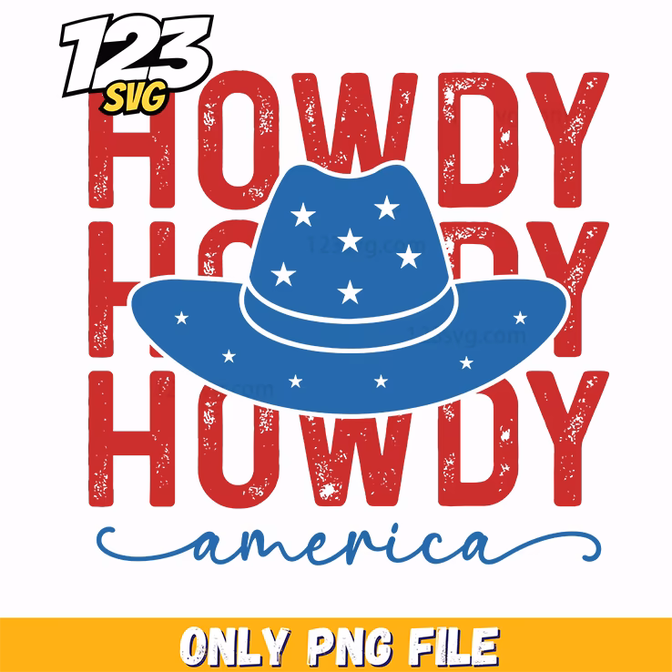 howdy america png, usa pride png, greeting america png