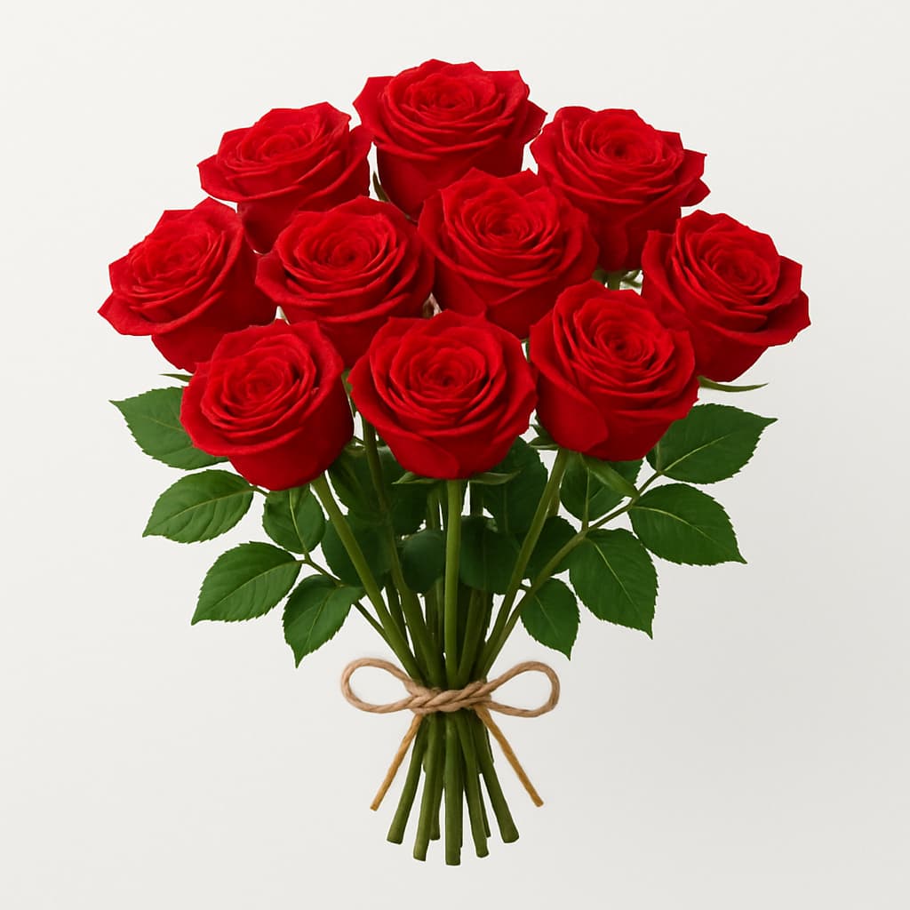 8 stems of red roses