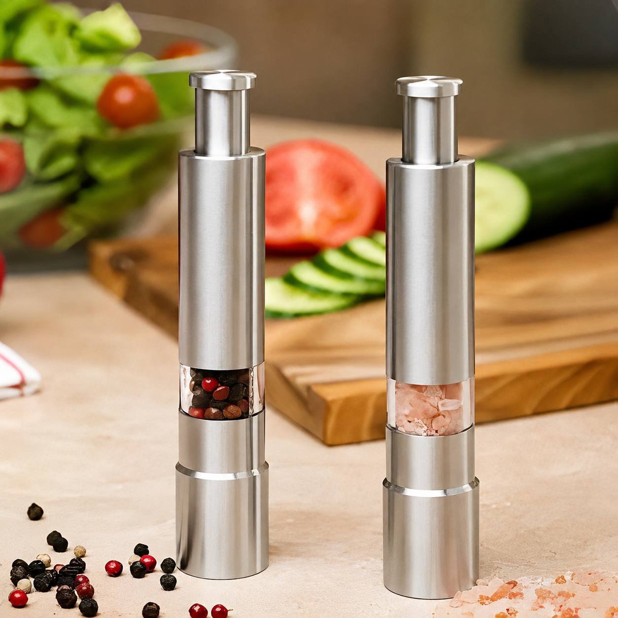 Stainless Steel Pepper-Salt-Spice Hand Crusher