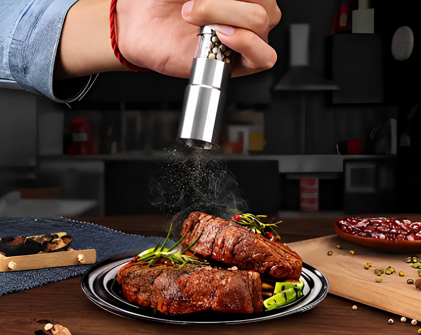 Stainless Steel Pepper-Salt-Spice Hand Crusher 2