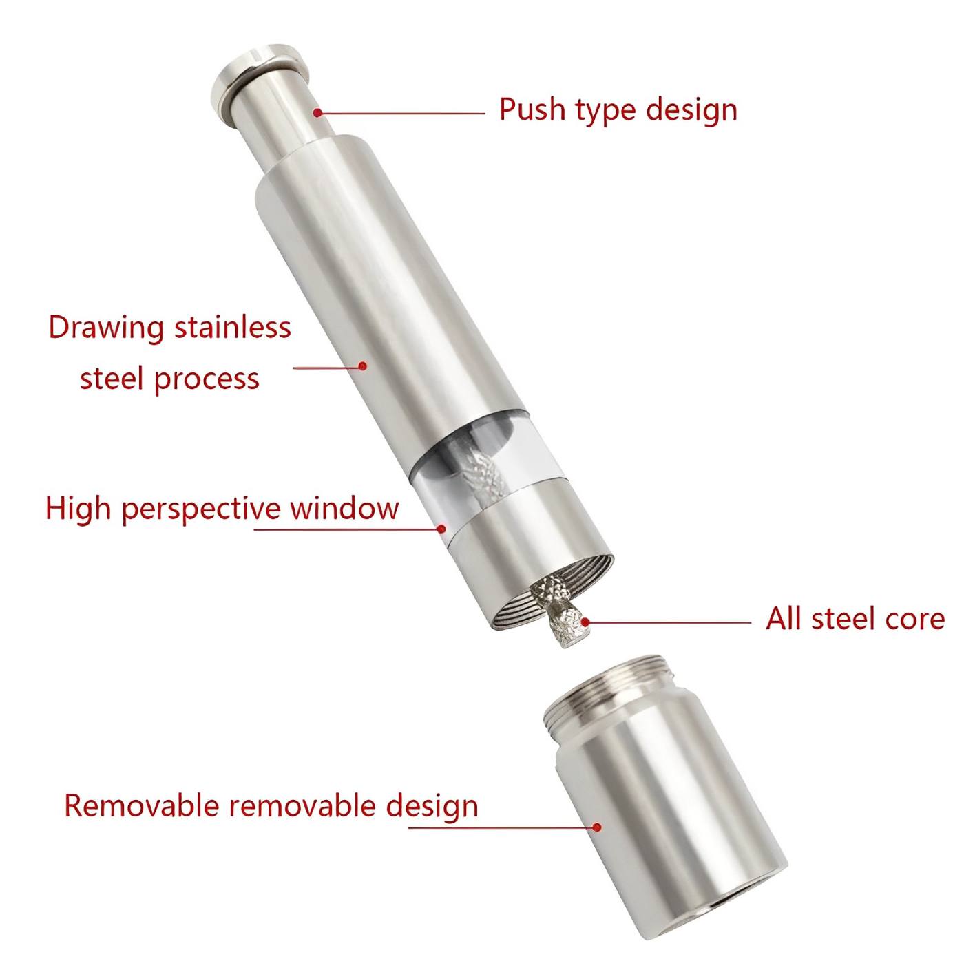 Stainless Steel Pepper-Salt-Spice Hand Crusher 4