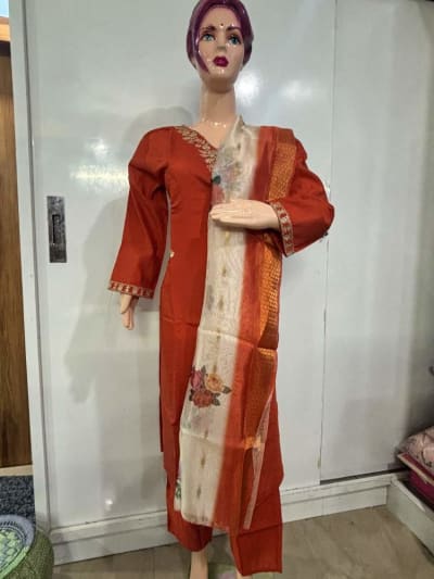 Orange Silk Suit