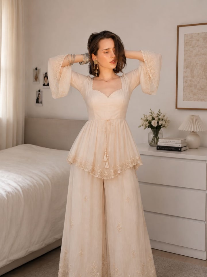 Premium Embroidered Cotton Suit Set