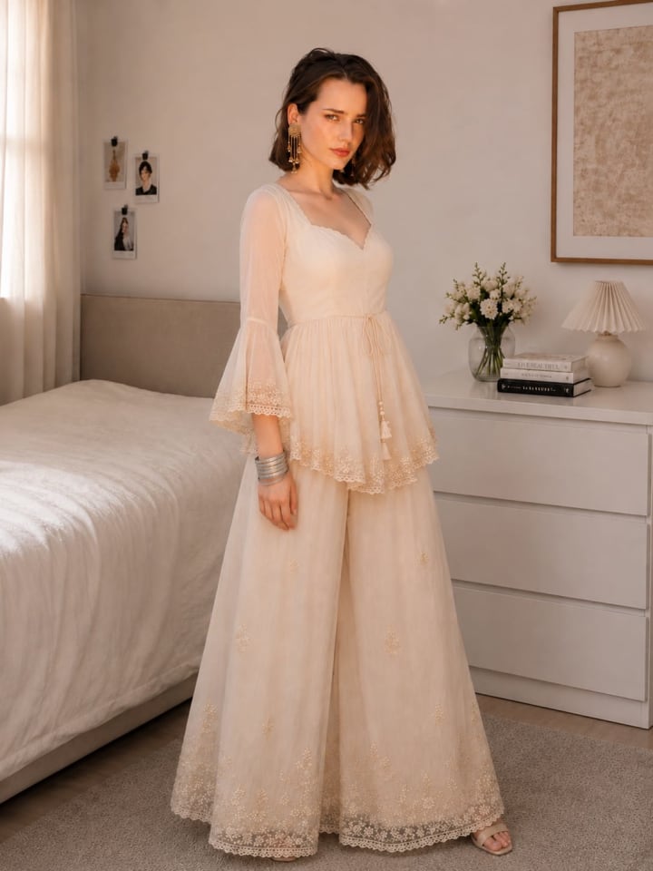 Premium Embroidered Cotton Suit Set view 2