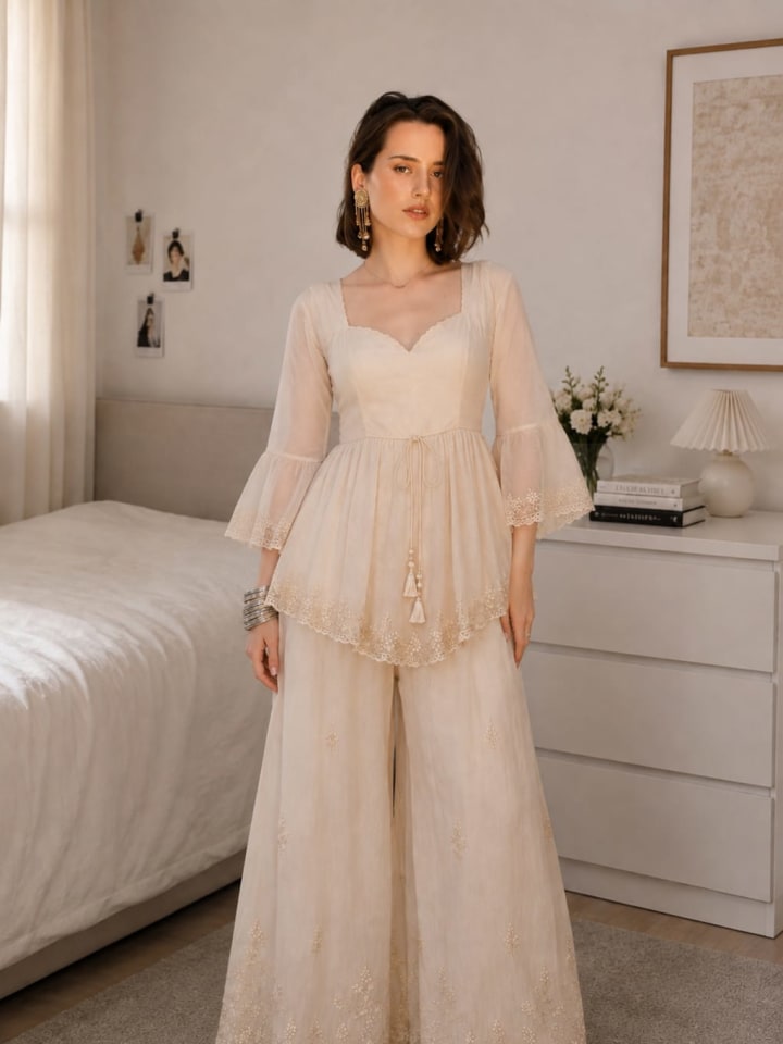 Premium Embroidered Cotton Suit Set view 3