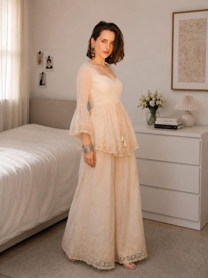 Premium Embroidered Cotton Suit Set view 5