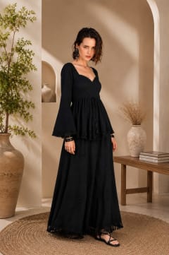 Noir Elegance Embroidered Anarkali Suit Set thumbnail 2