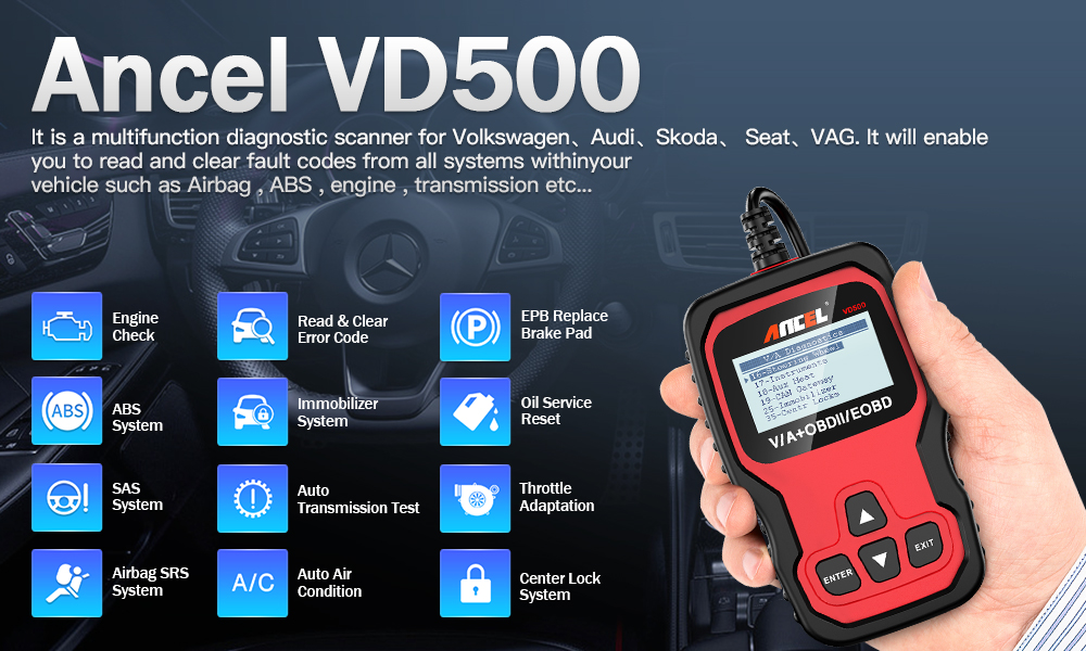 Ancel As500 Obd2 Automotive Scanner Engine Code Reader Car Diagnostics  Scanner Lifetime Free Update For Vag Vw Audi Skoda - Code Readers & Scan  Tools - AliExpress