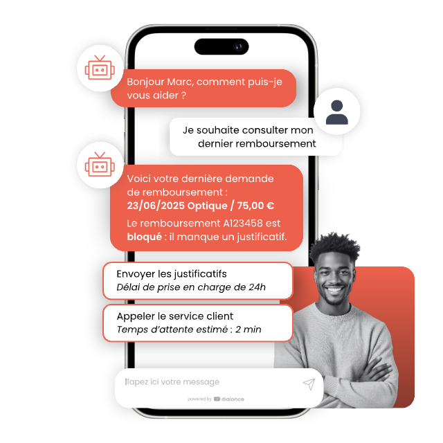Agents IA développés par DialOnce pour automatiser et fluidifier la relation client avec une technologie souveraine et 10 ans d’expertise métier.