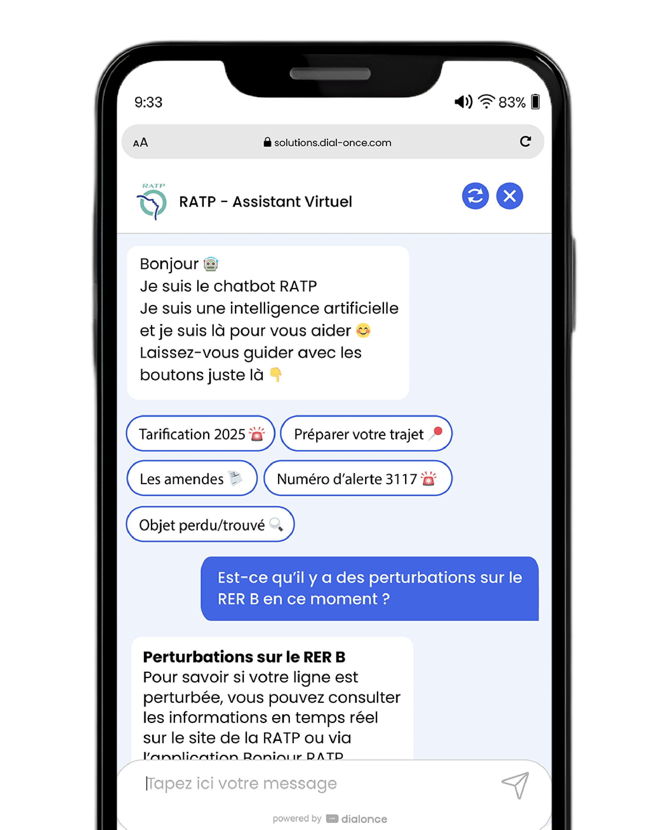 RATP Assistant Virtuel Chatbot