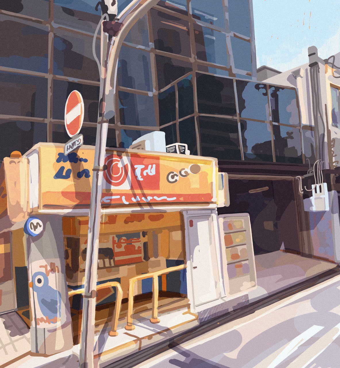 osaka streetview japan loto kiosk urban street