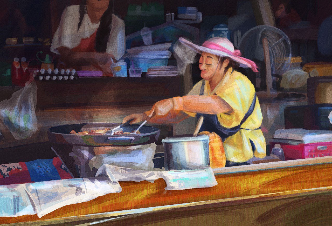 Thailand  floating food market