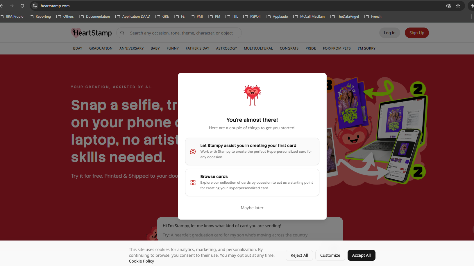 HeartStamp home page