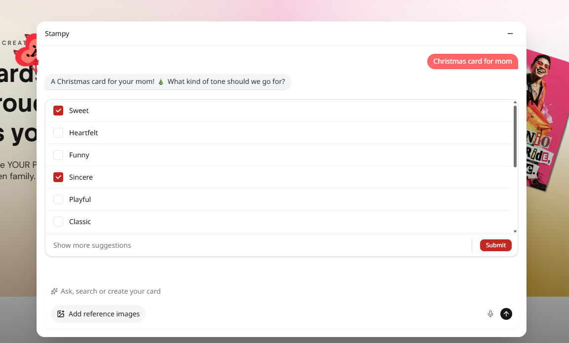 Stampy chat flow