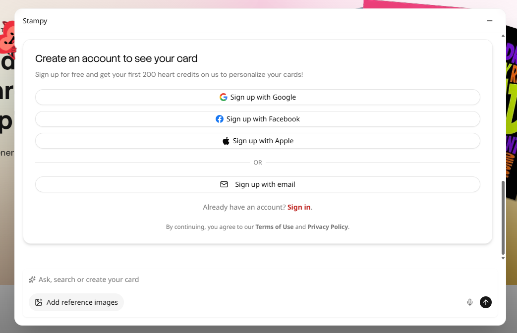 Account wall