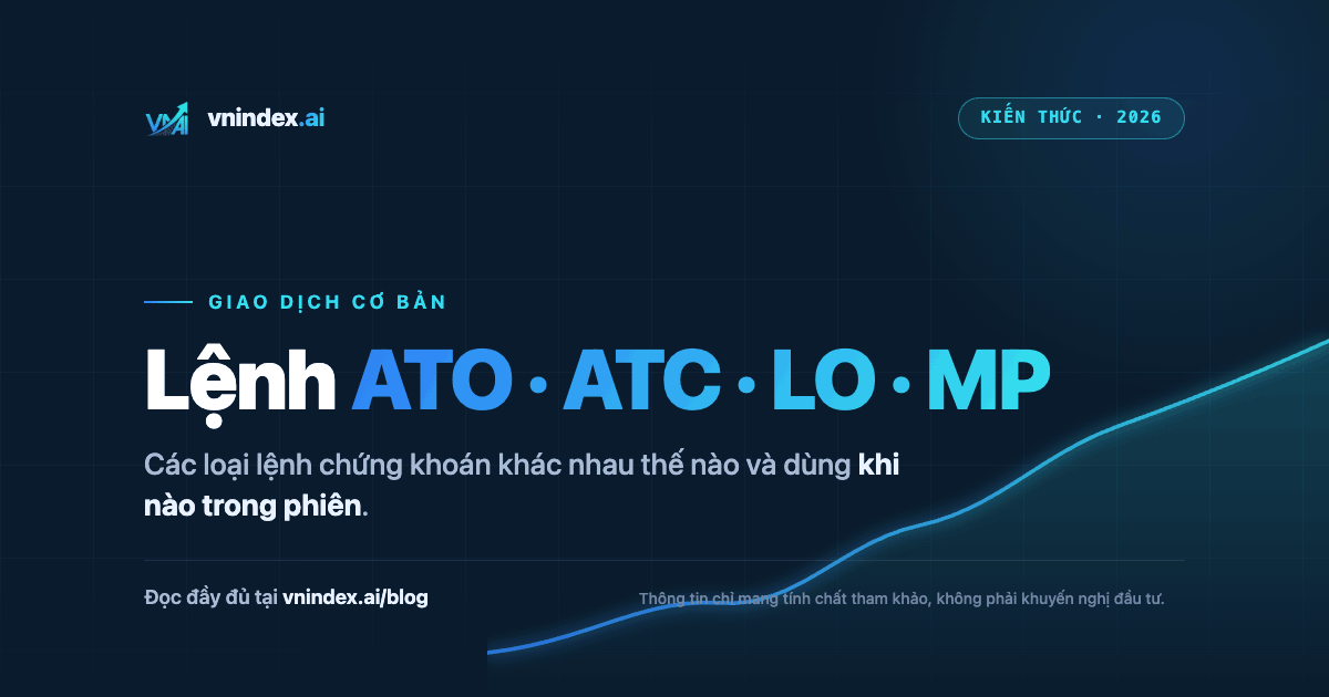 Các loại lệnh chứng khoán: ATO, ATC, LO, MP