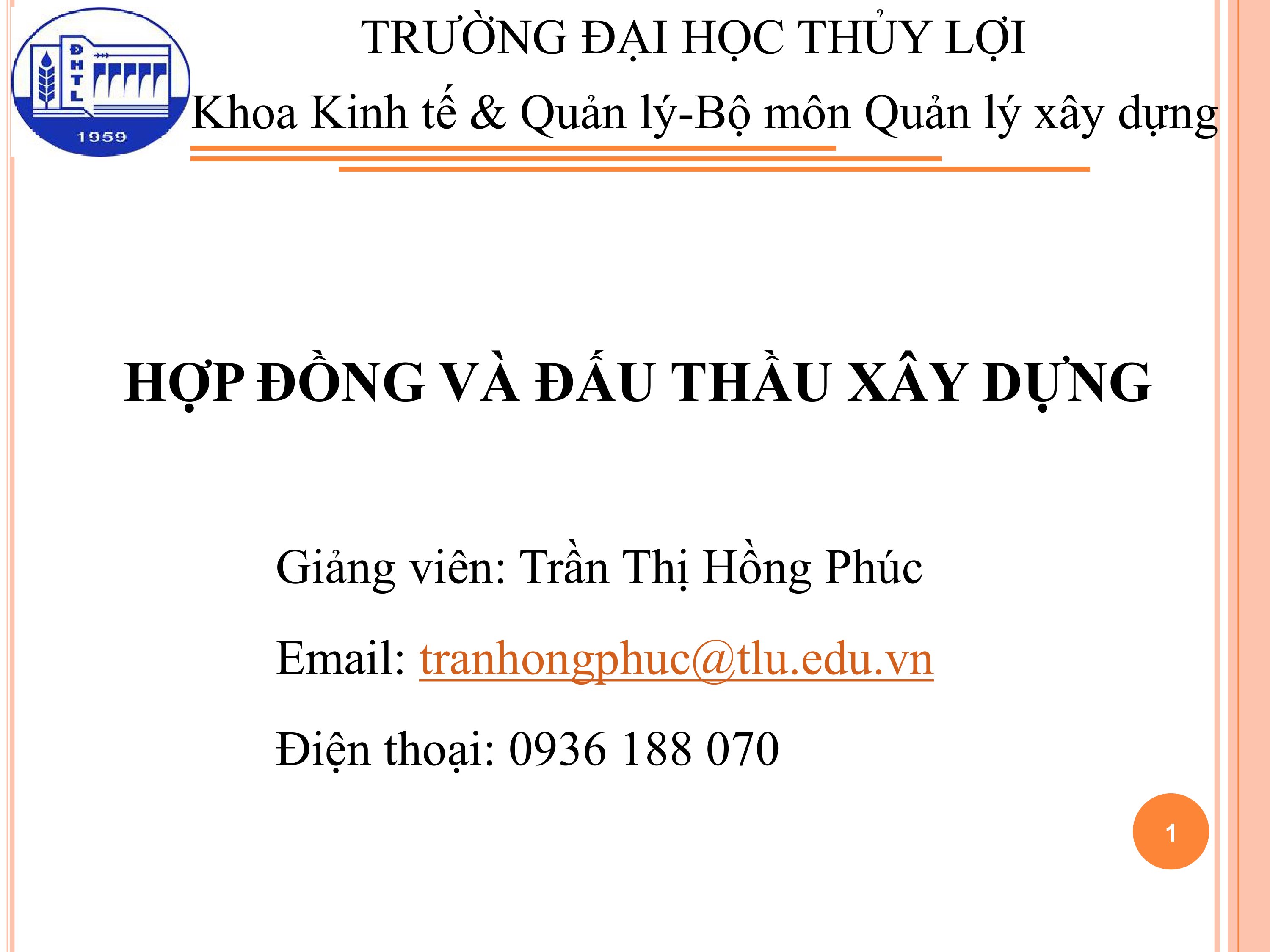 Hợp đồng và đấu thầu xây dựng