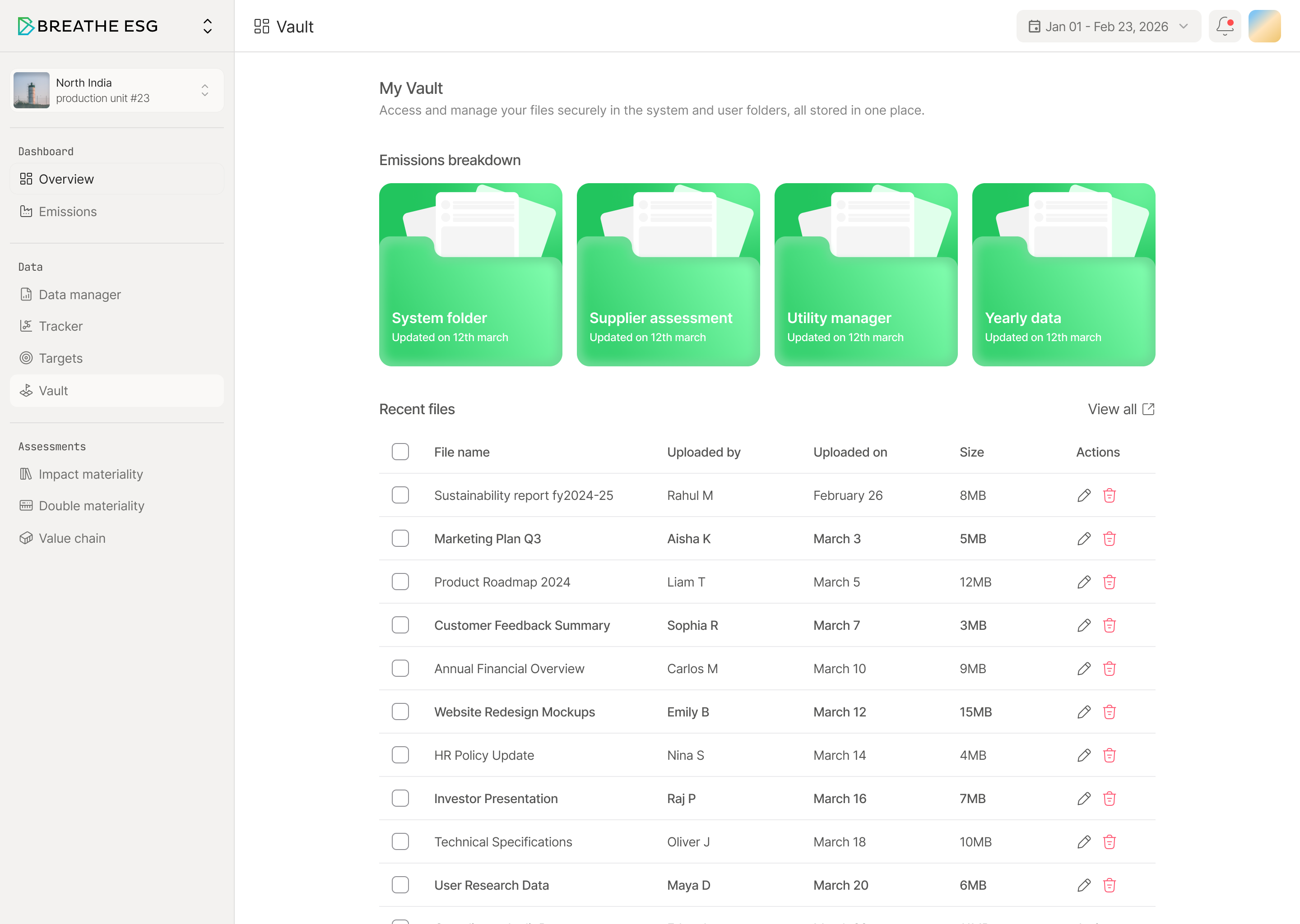 Breathe ESG — Vault file manager