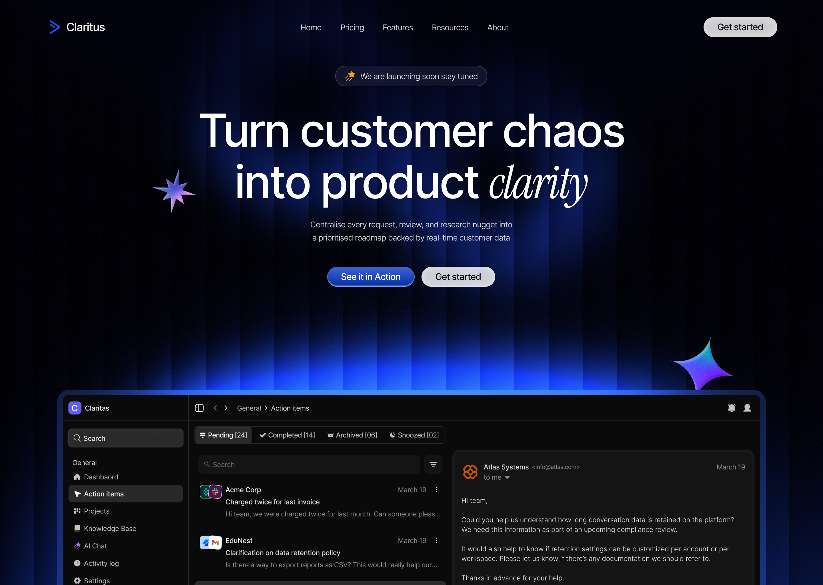 Claritas — Customer chaos to product clarity