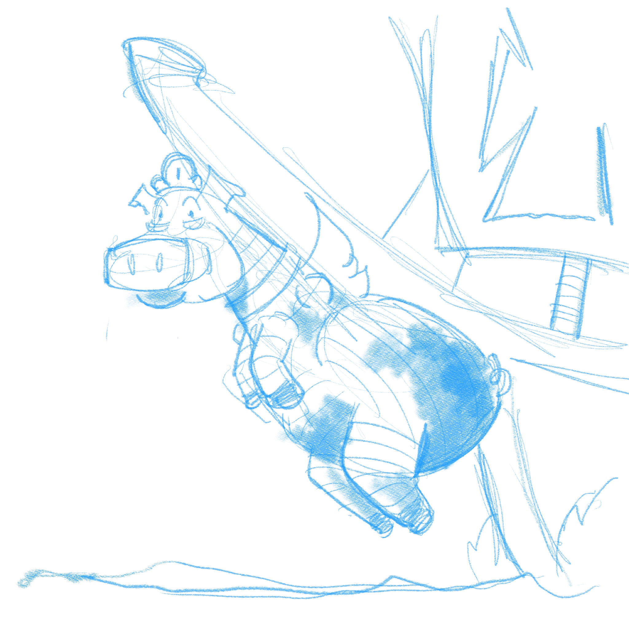 Sailorpig on the dock.