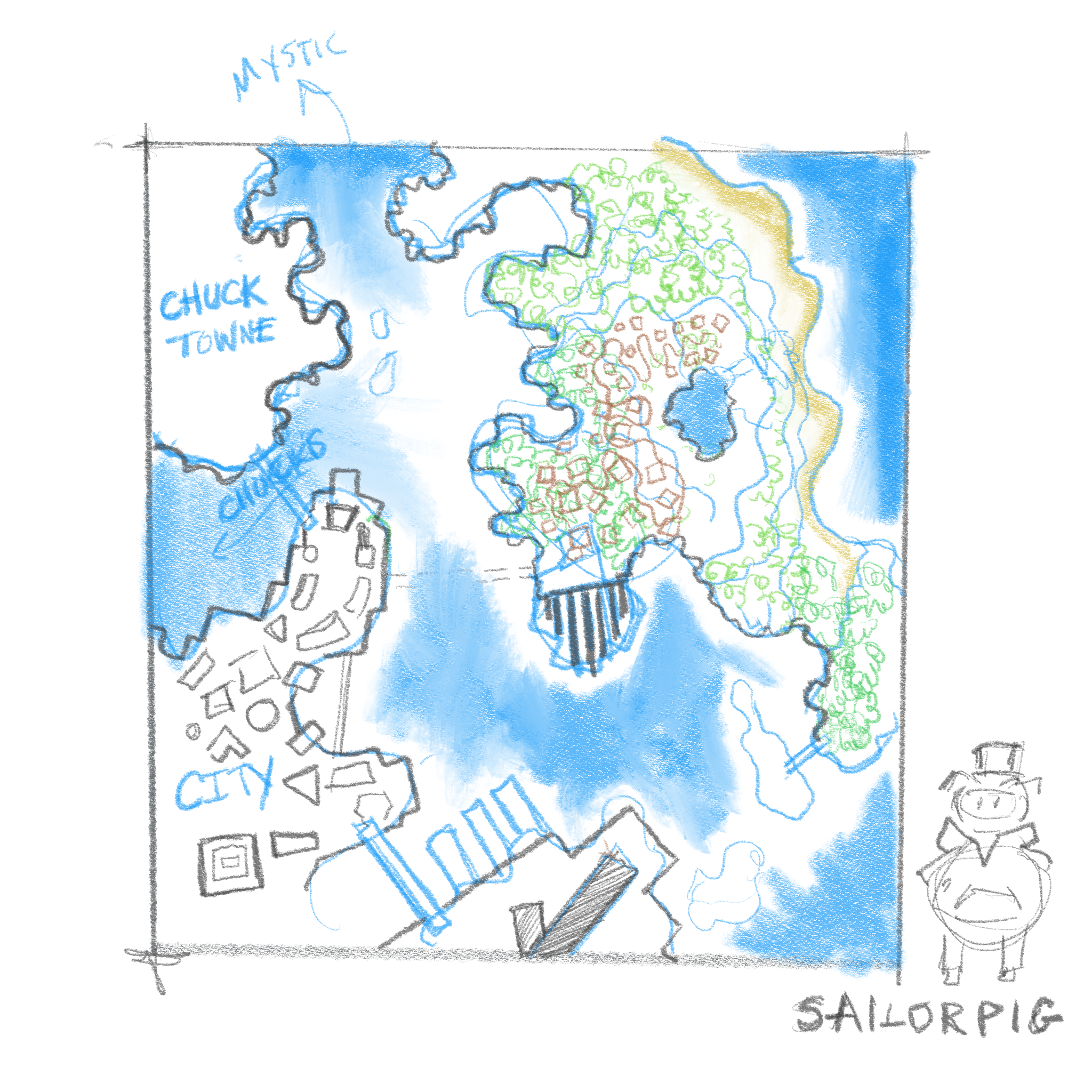 Sailorpig on the dock.