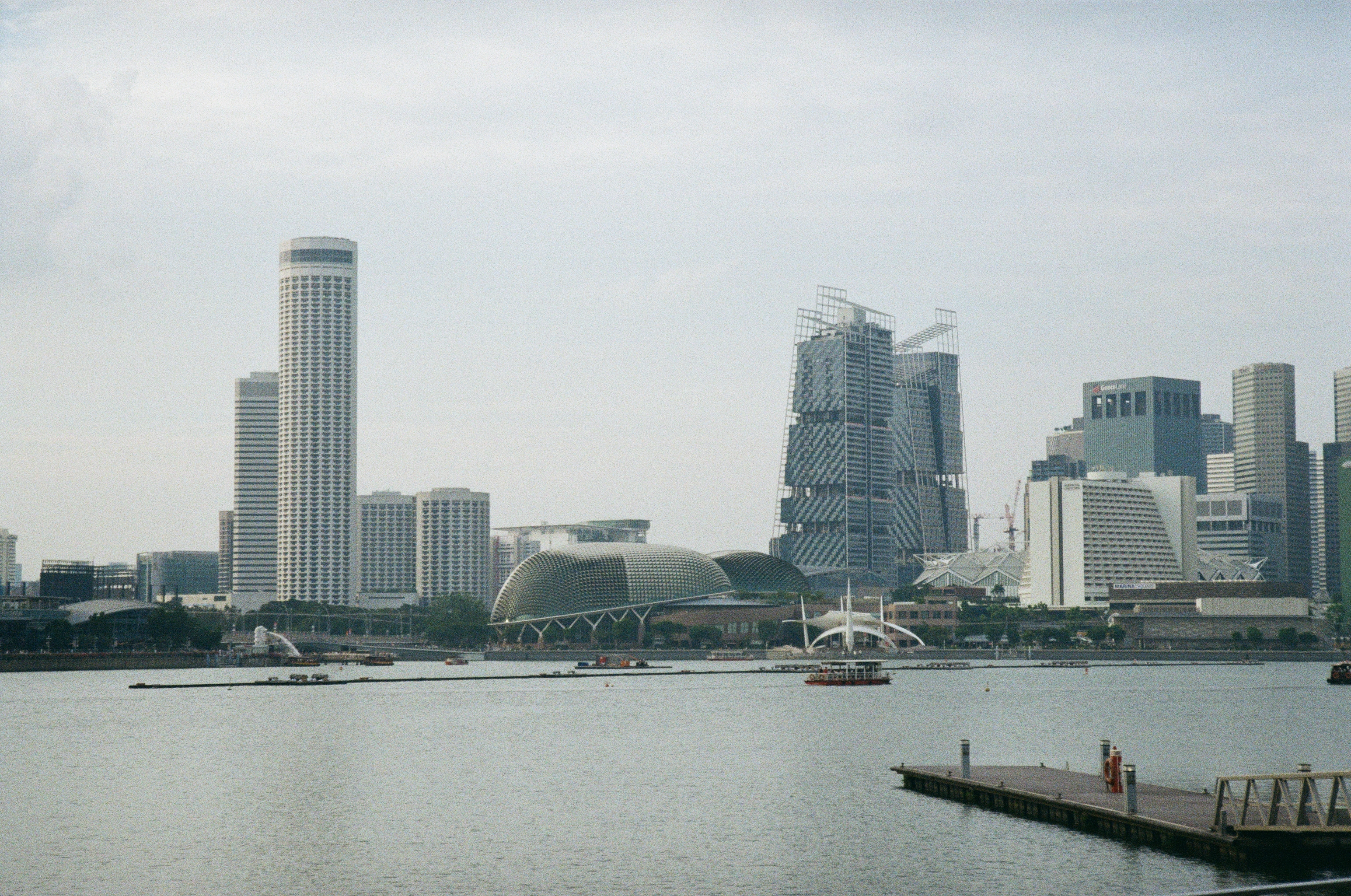 Singapore waterfront showing the Esplanade and a bit of Suntec City