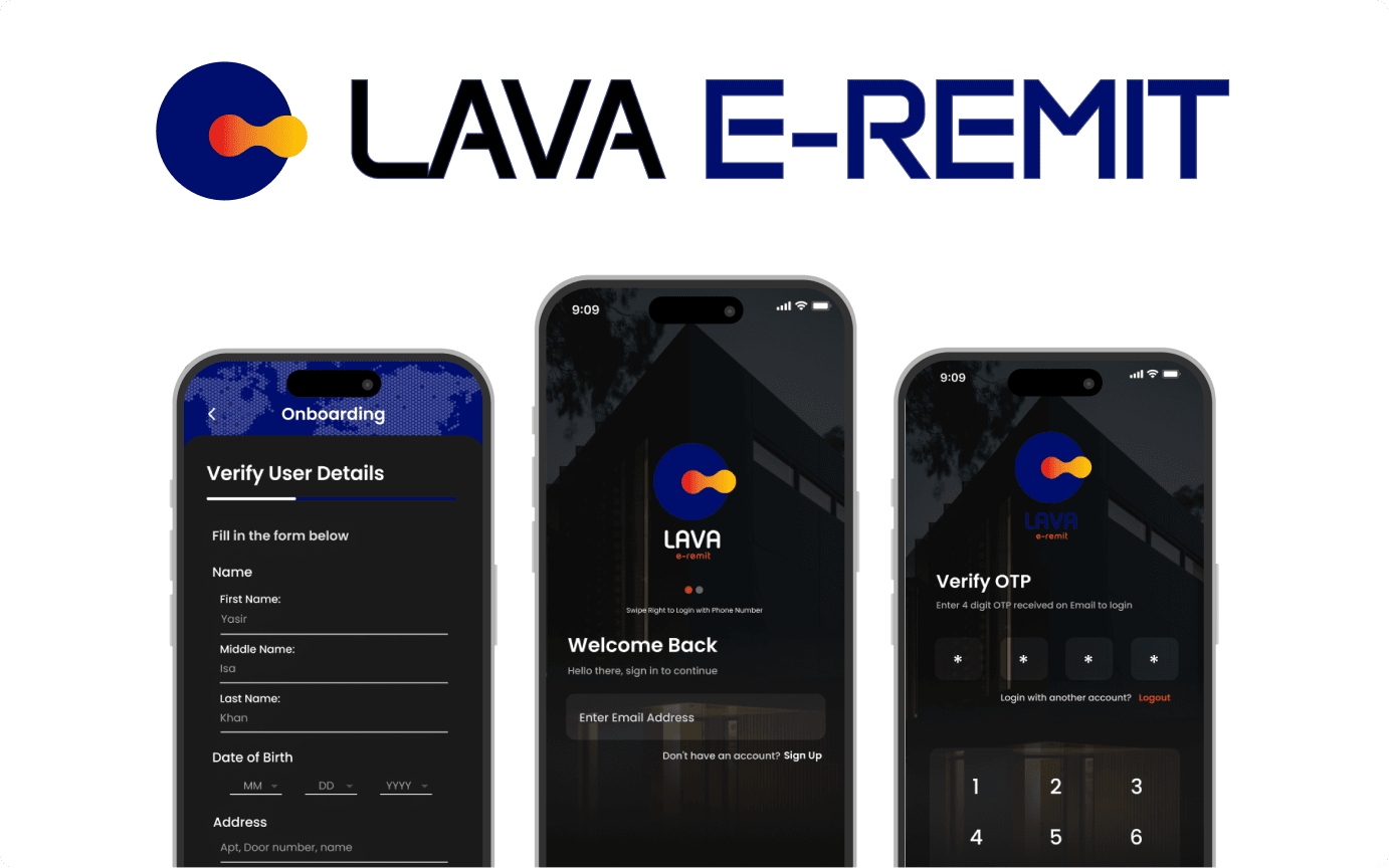 Lava E-Remittance App | Web | Admin Panel Development  screens
