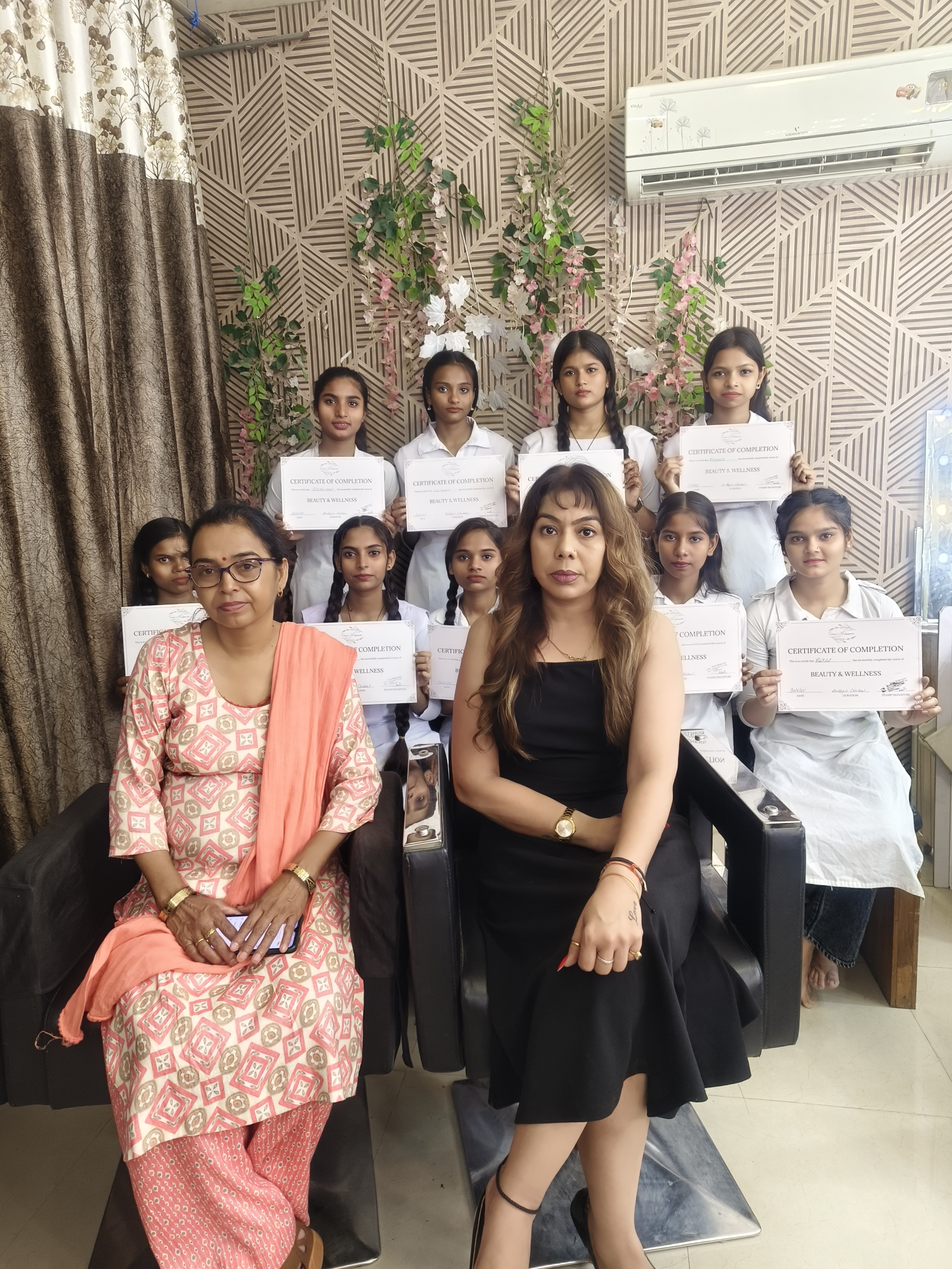 Expert instructor guiding academy students