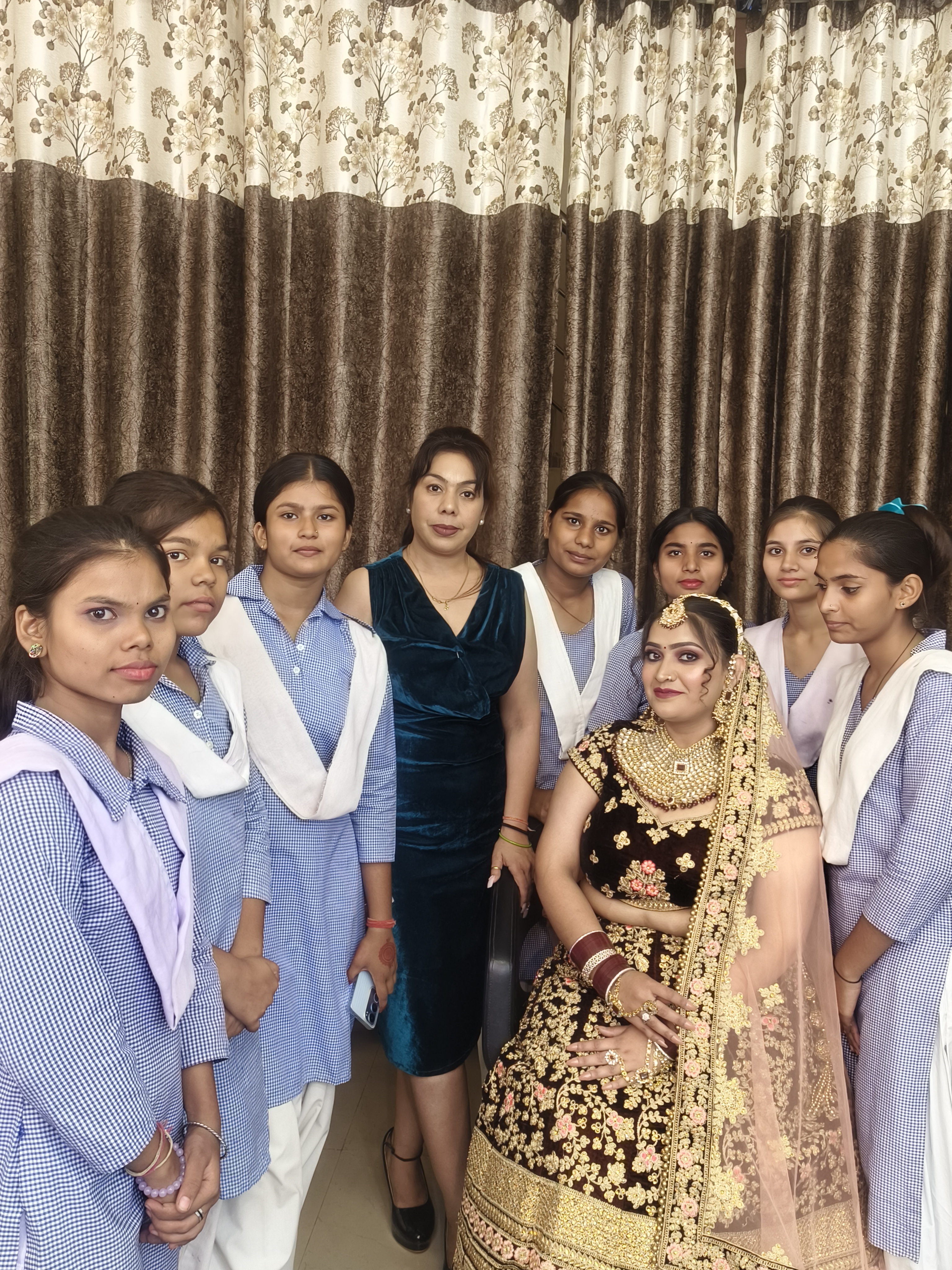 Students learning professional makeup techniques at Soni Makeover Academy