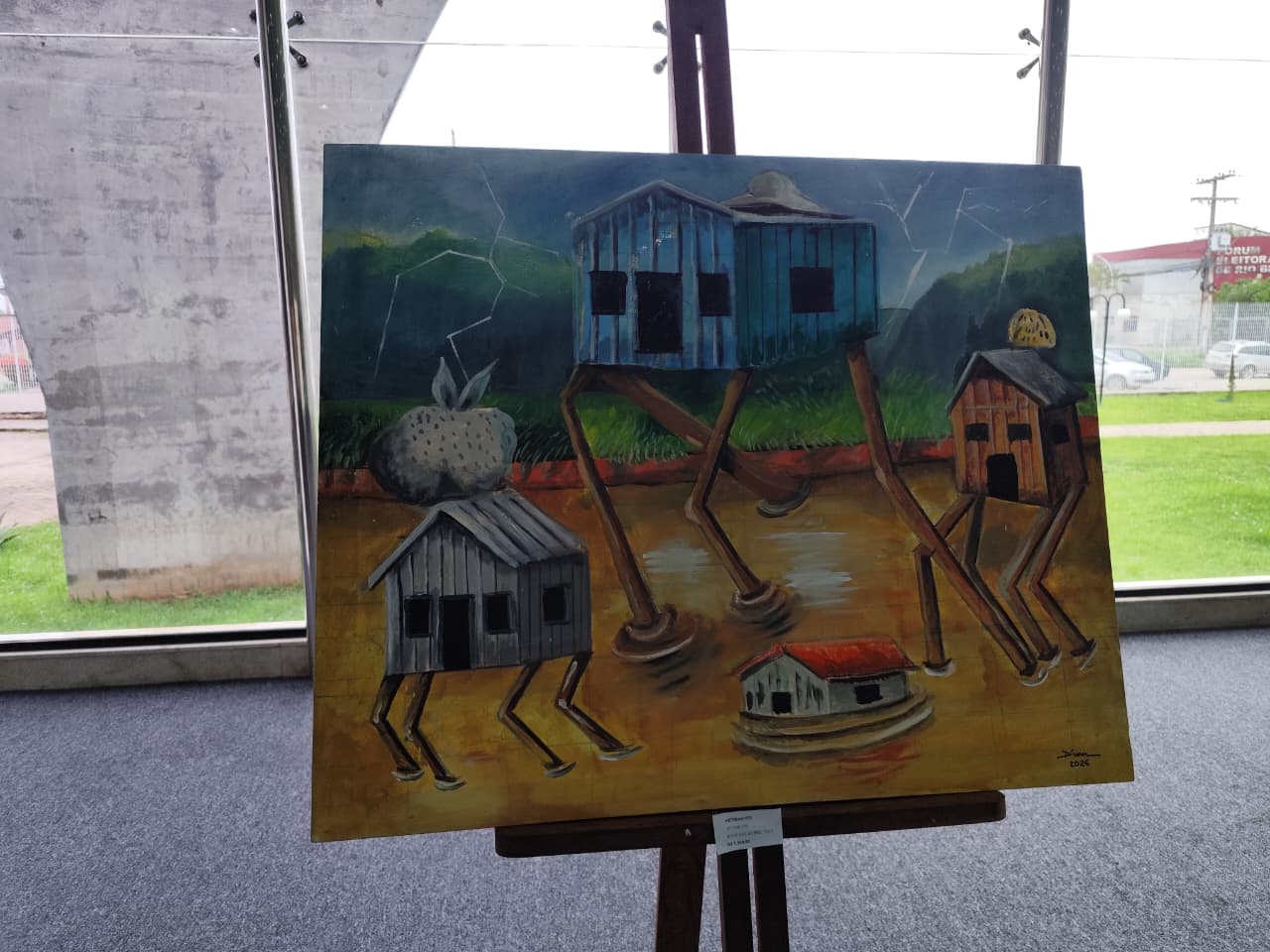 Quadro 'Retirantes' por Dim - Foto: Mirlany Silva/A Tribuna