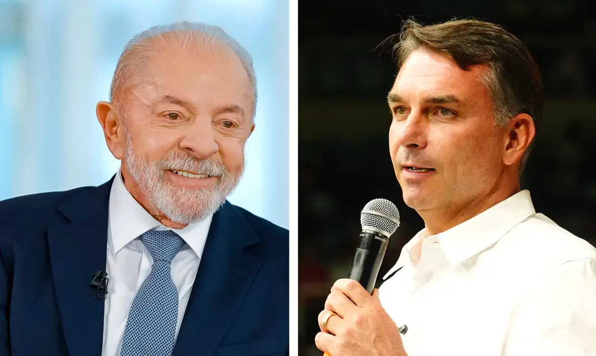Presidente Lula (PT) e senador Flávio Bolsonaro (PL) disputam o 2º turno | Montagem: Agência Brasil