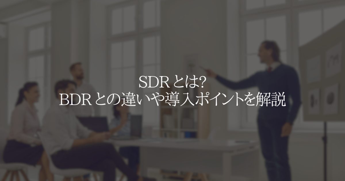 SDR とは? BDR との違いや導入ポイントを解説