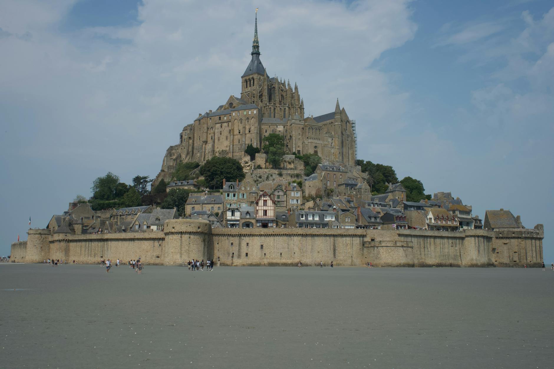Scenic view of Mont Saint-Michel, a UNESCO World Heritage Site in Normandy, France.