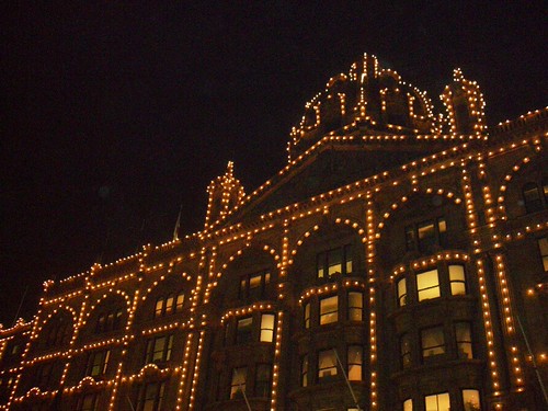 Harrods at night