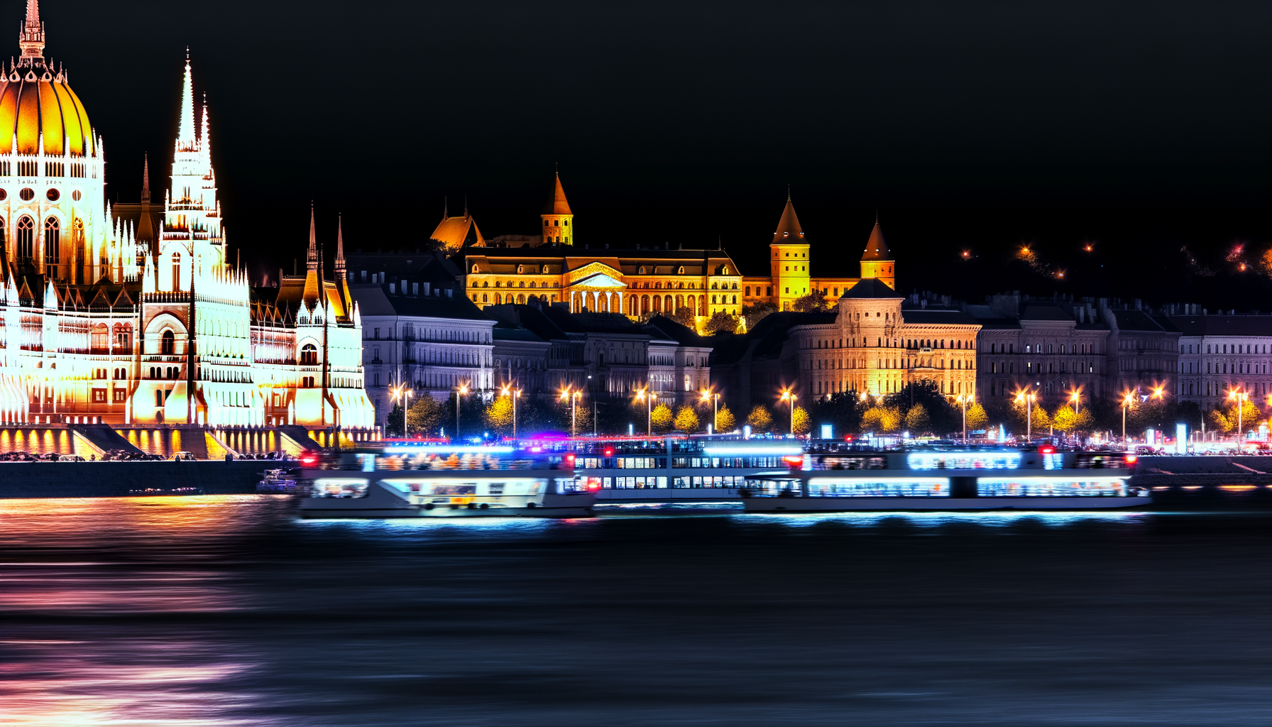 부다페스트 야경 크루즈 여행 풍경 사진