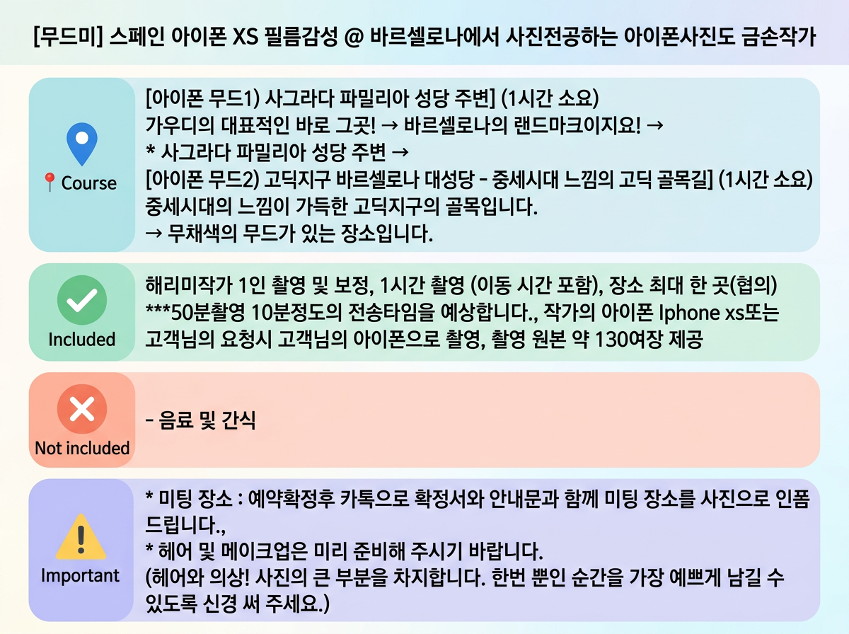 [무드미] 스페인 아이폰 여행 정보 인포그래픽