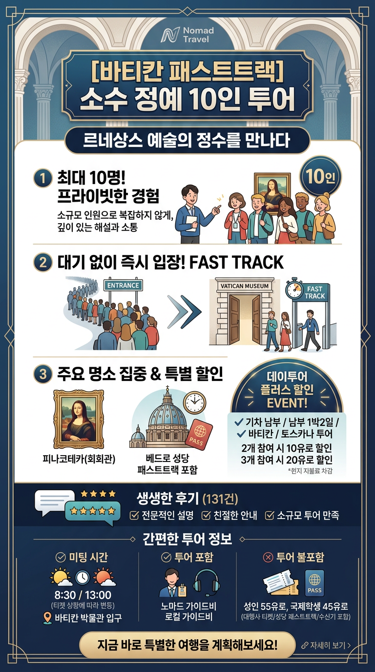 [바티칸 패스트트랙] 소수 투어 핵심 포인트