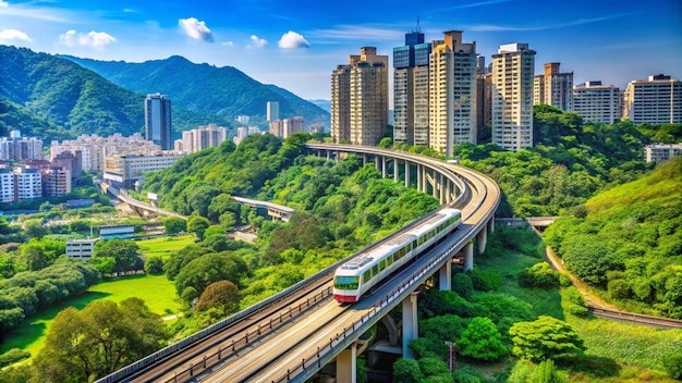타오위안 공항 MRT 고가 운행