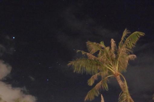 괌의 별이 빛나는 밤하늘