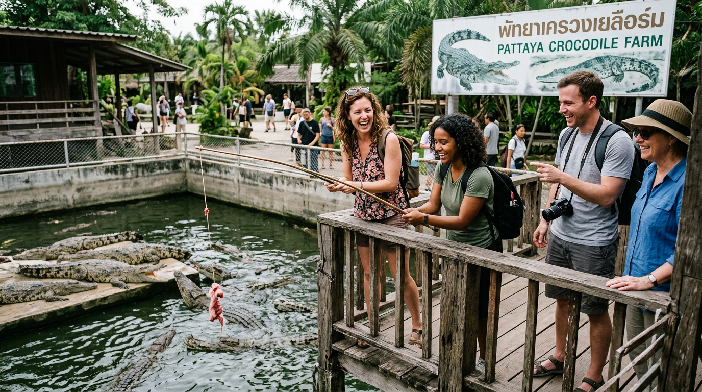 [픽업O/당일O/즉시O]파타야 악어농장 할인입장권 투어 체험 추천